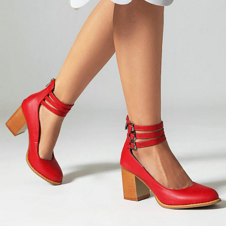 Ankle Strap Block Heel Sandals