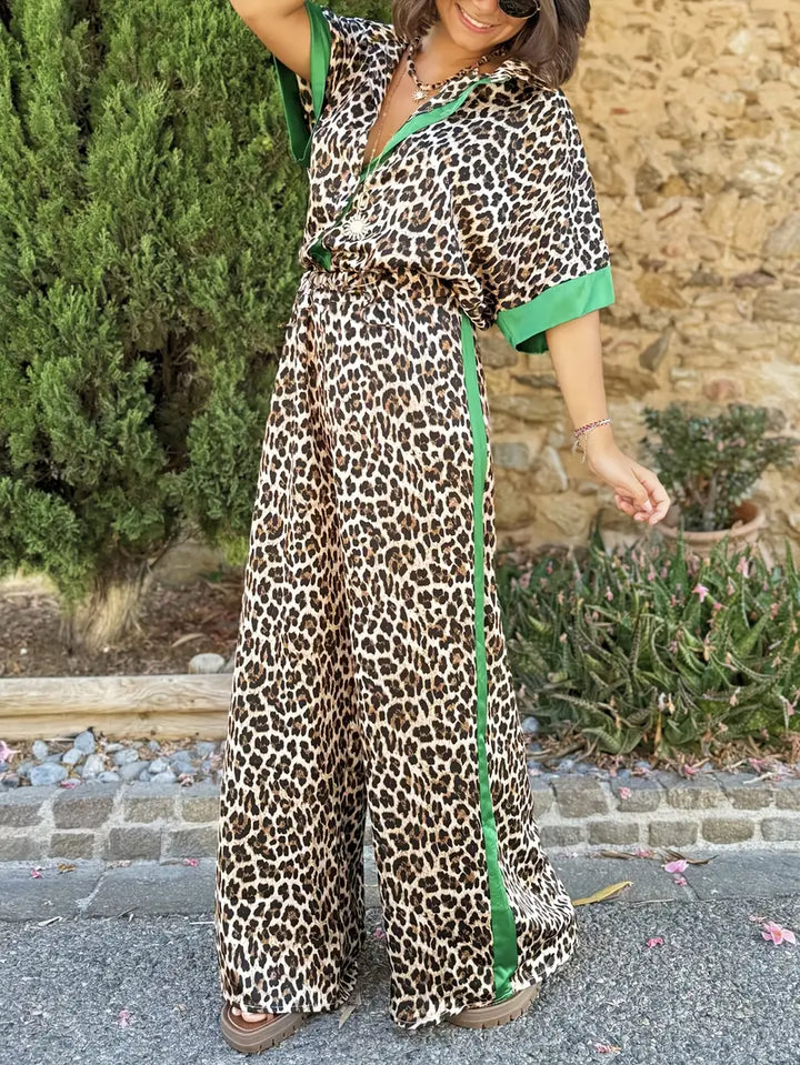 Conjunto Coordinado Fluido con Estampado de Leopardo