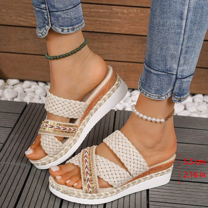 Woven Slip-On Comfort Sandals
