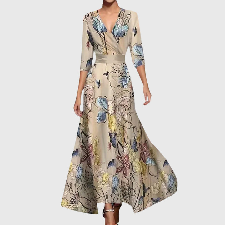 Elegancka kwiatowa sukienka maxi