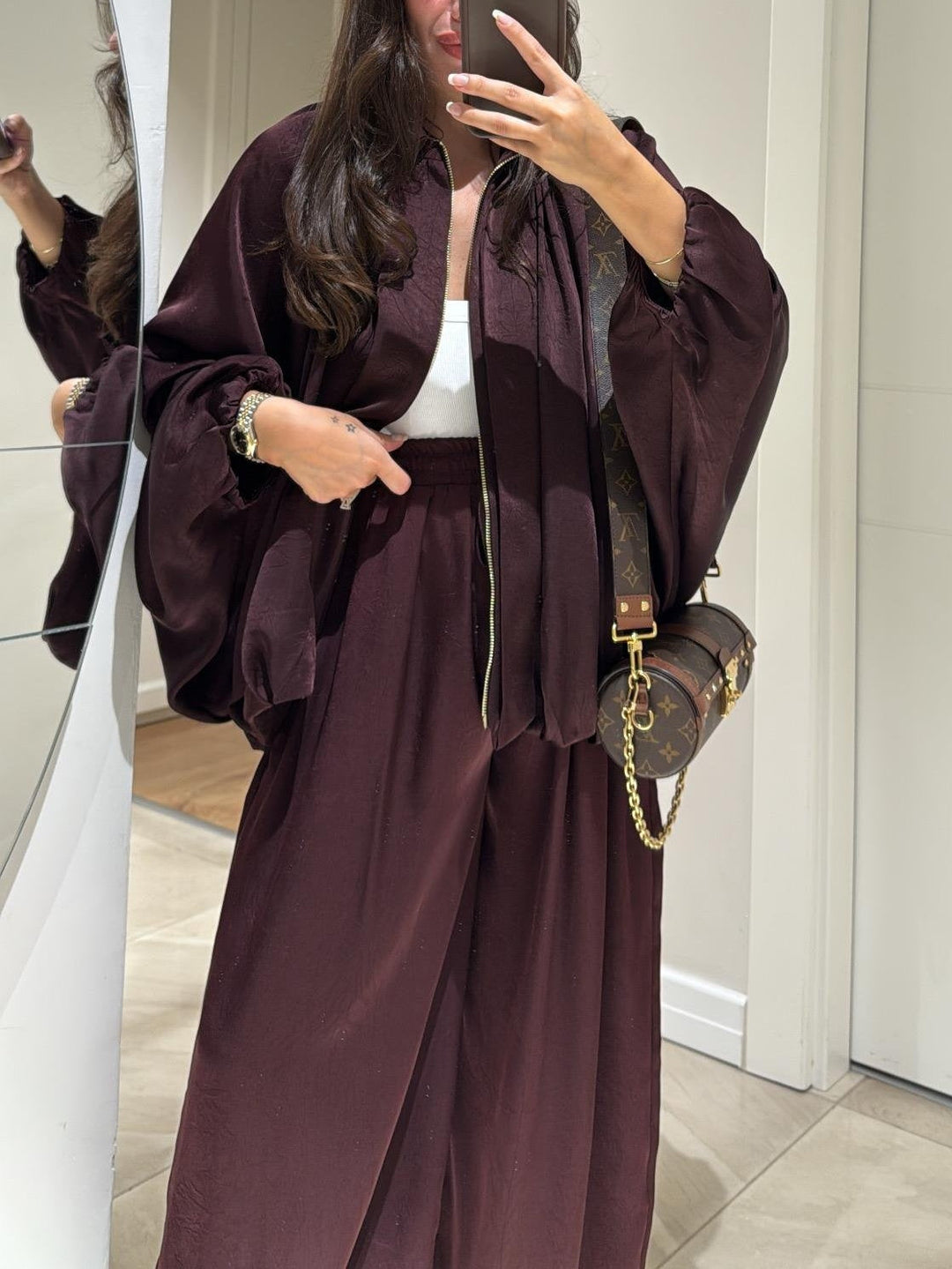 Casual Jacket and Drawstring Trouser Set