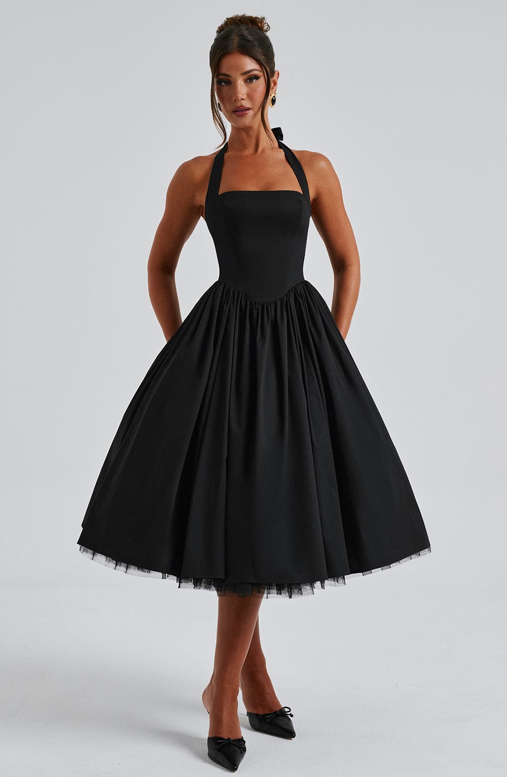 Women's Fashion-forward Halter Wedding Guest Dress
