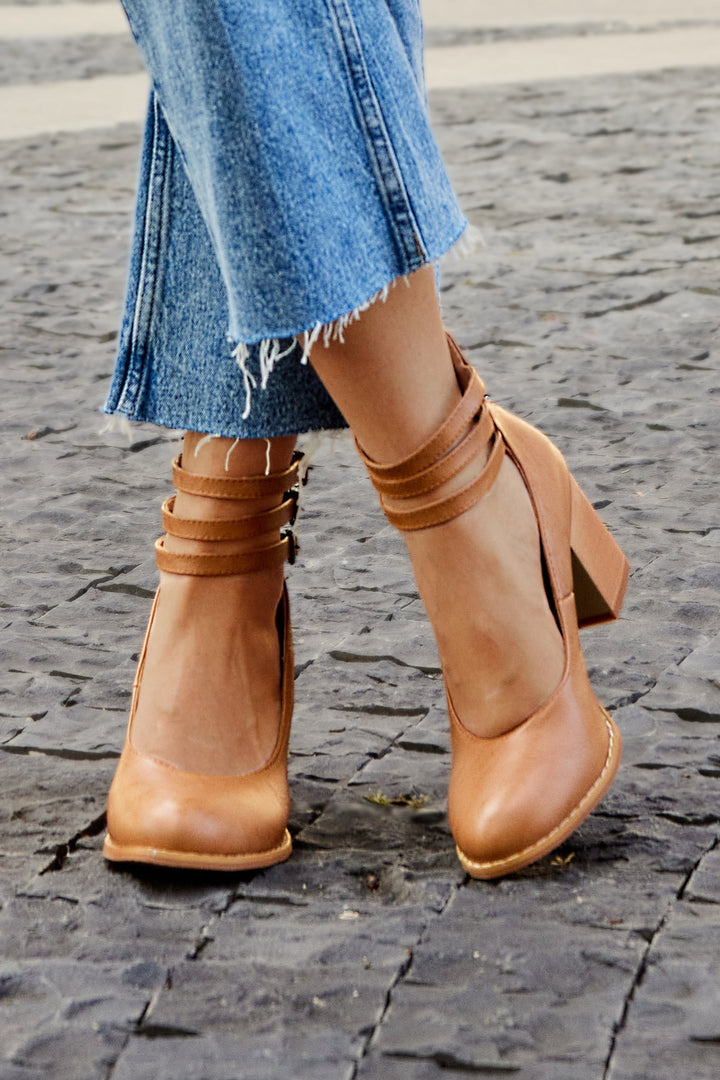 Ankle Strap Block Heel Sandals