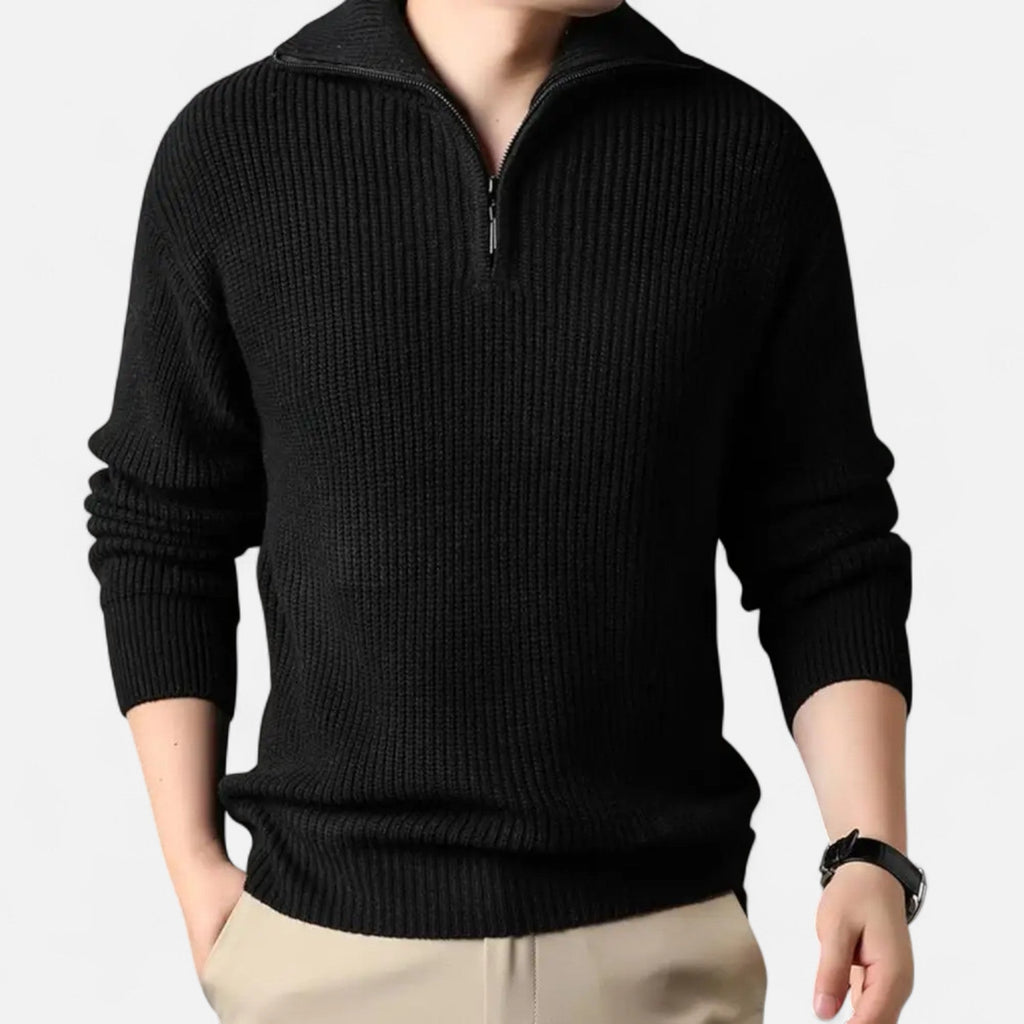Men's Wool-Blend Half-Zip Sweater