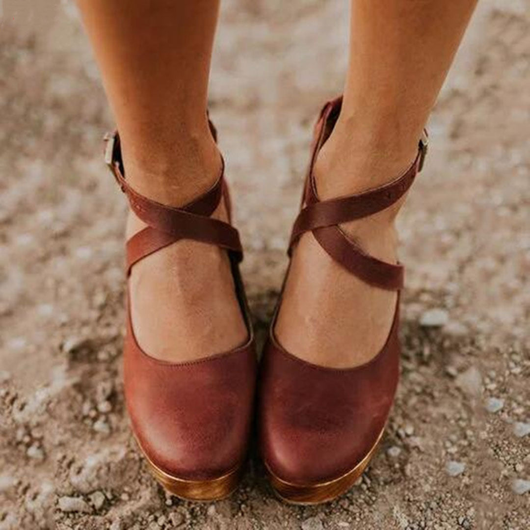 Closed Toe Wedge Strap Sandals