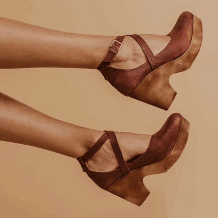 Closed Toe Wedge Strap Sandals