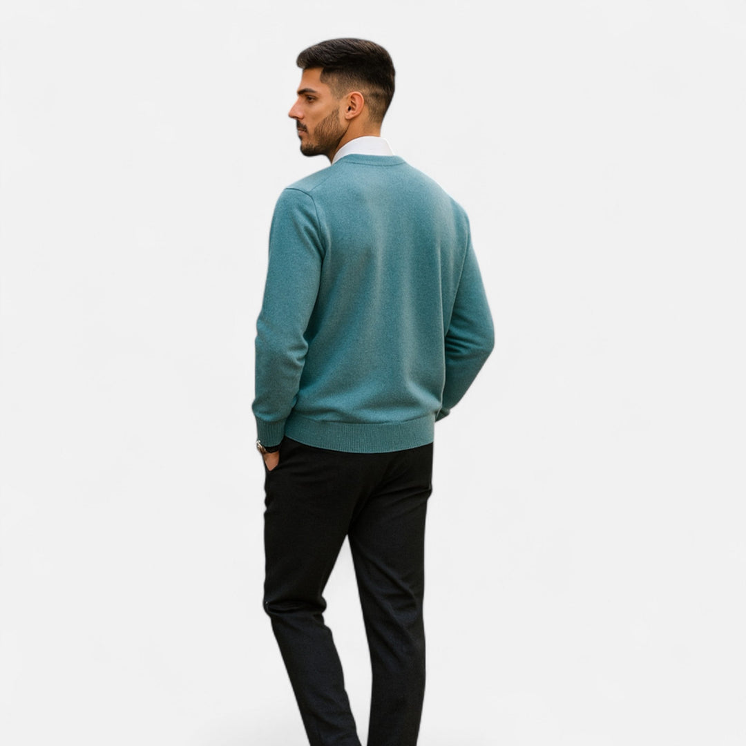 Men’s Refined Style Heritage Knit Long-Sleeve Crewneck Sweater