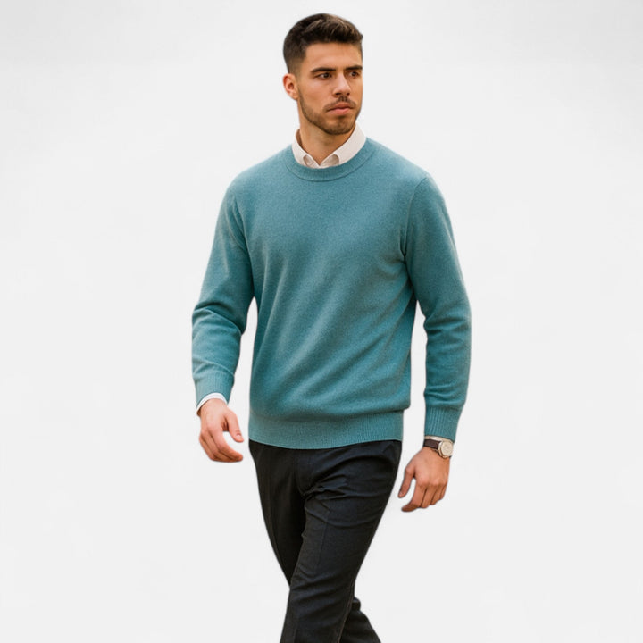 Men’s Refined Style Heritage Knit Long-Sleeve Crewneck Sweater
