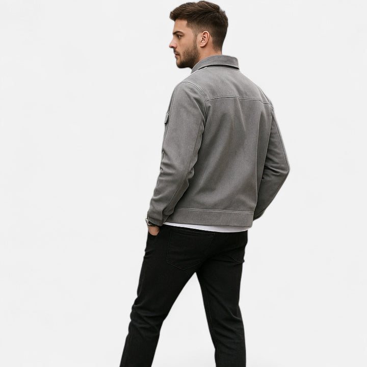 Men’s Refined Street-Inspired Loose-Fit Suede Jacket