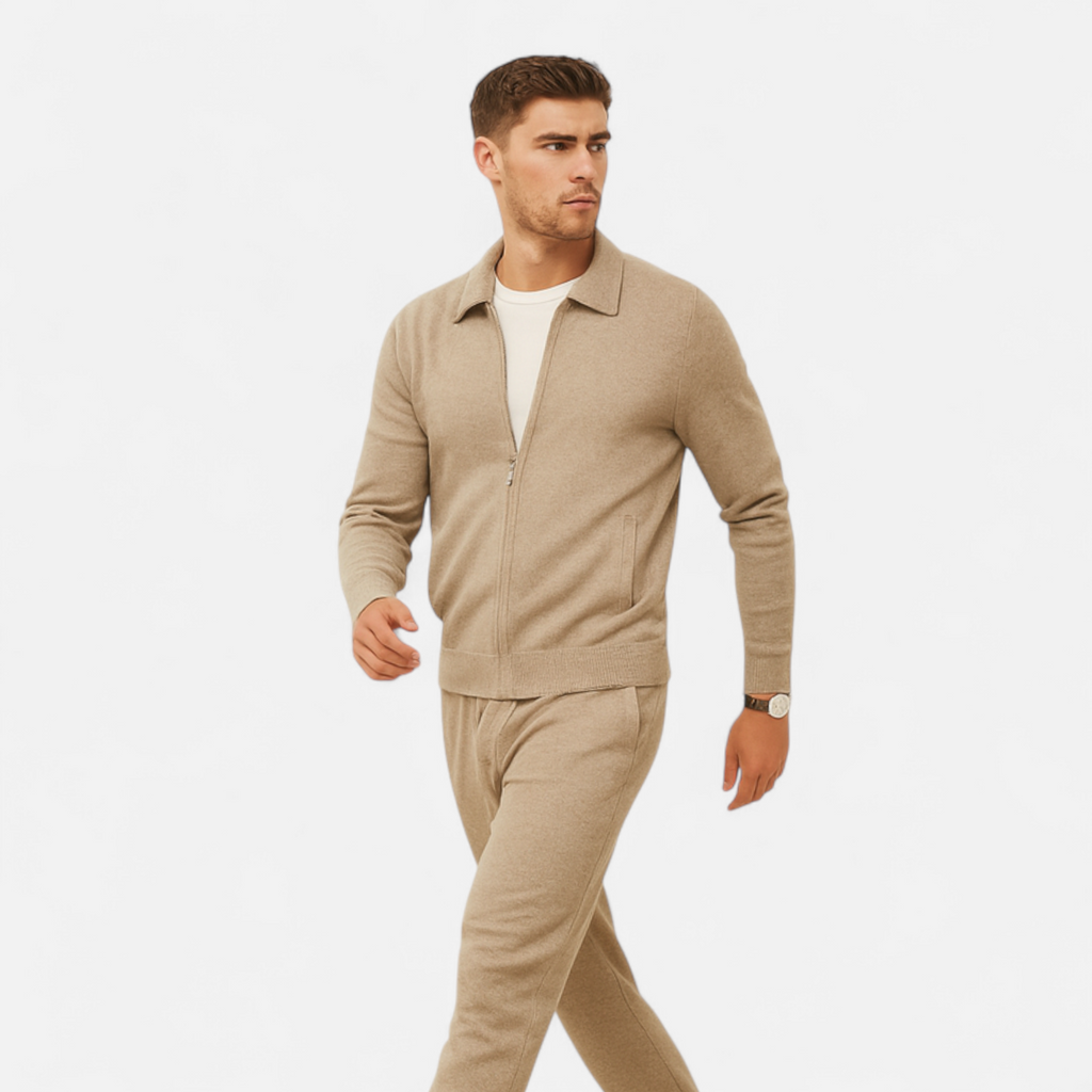 Men's Wool Cashmere Zip Sweater