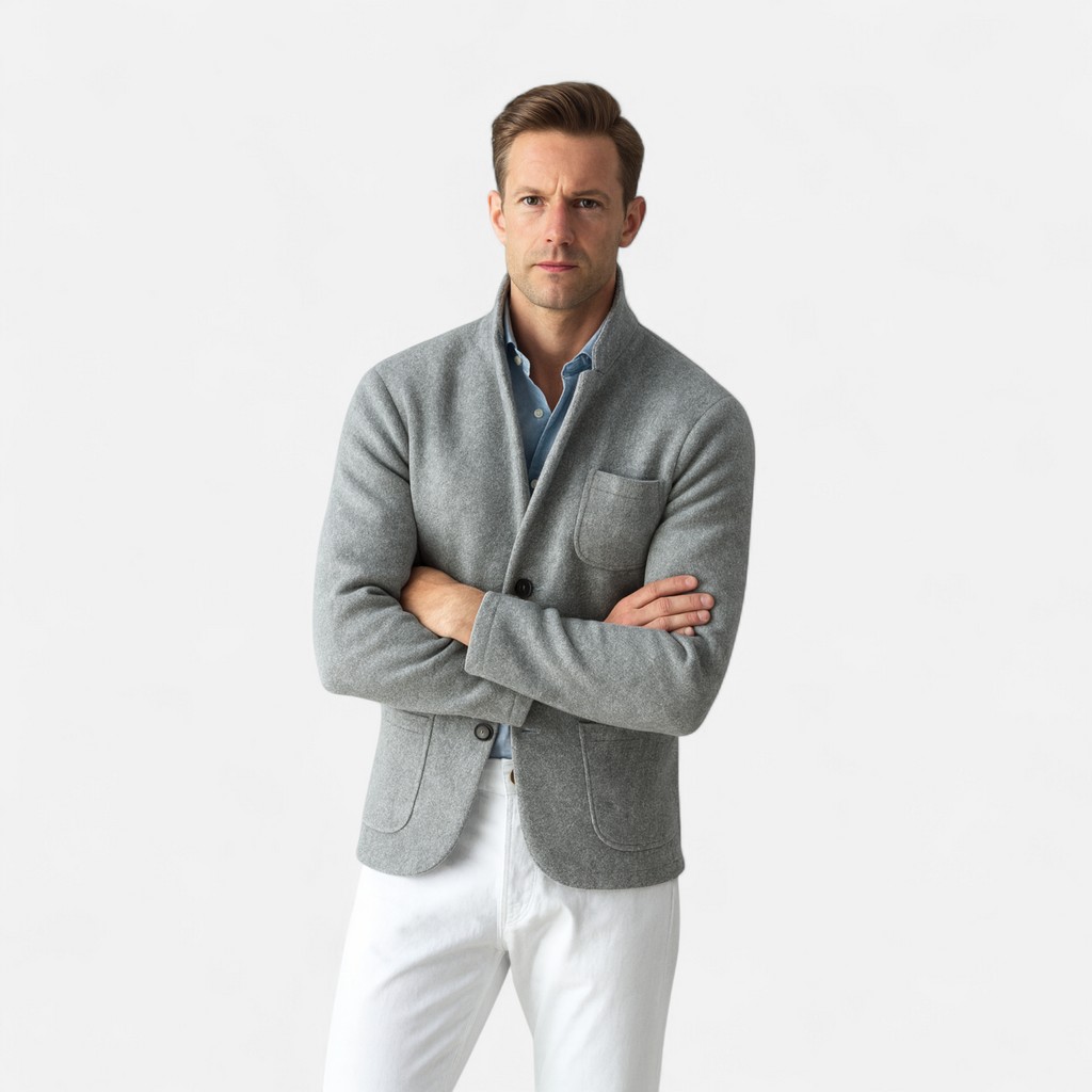 Men's Vintage Wool Stand-Collar Jacket