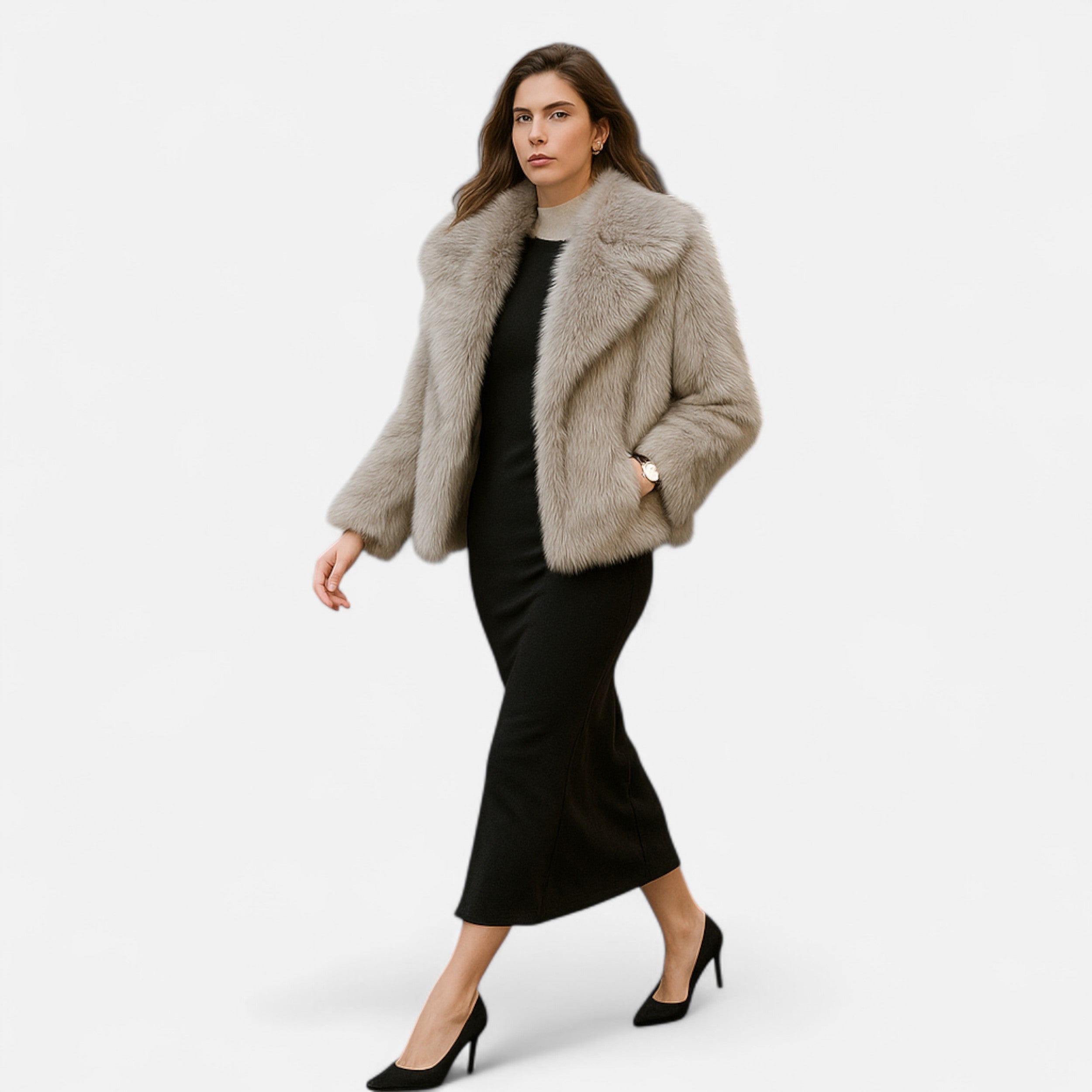 Women's Plush Faux Fur Winter Coat