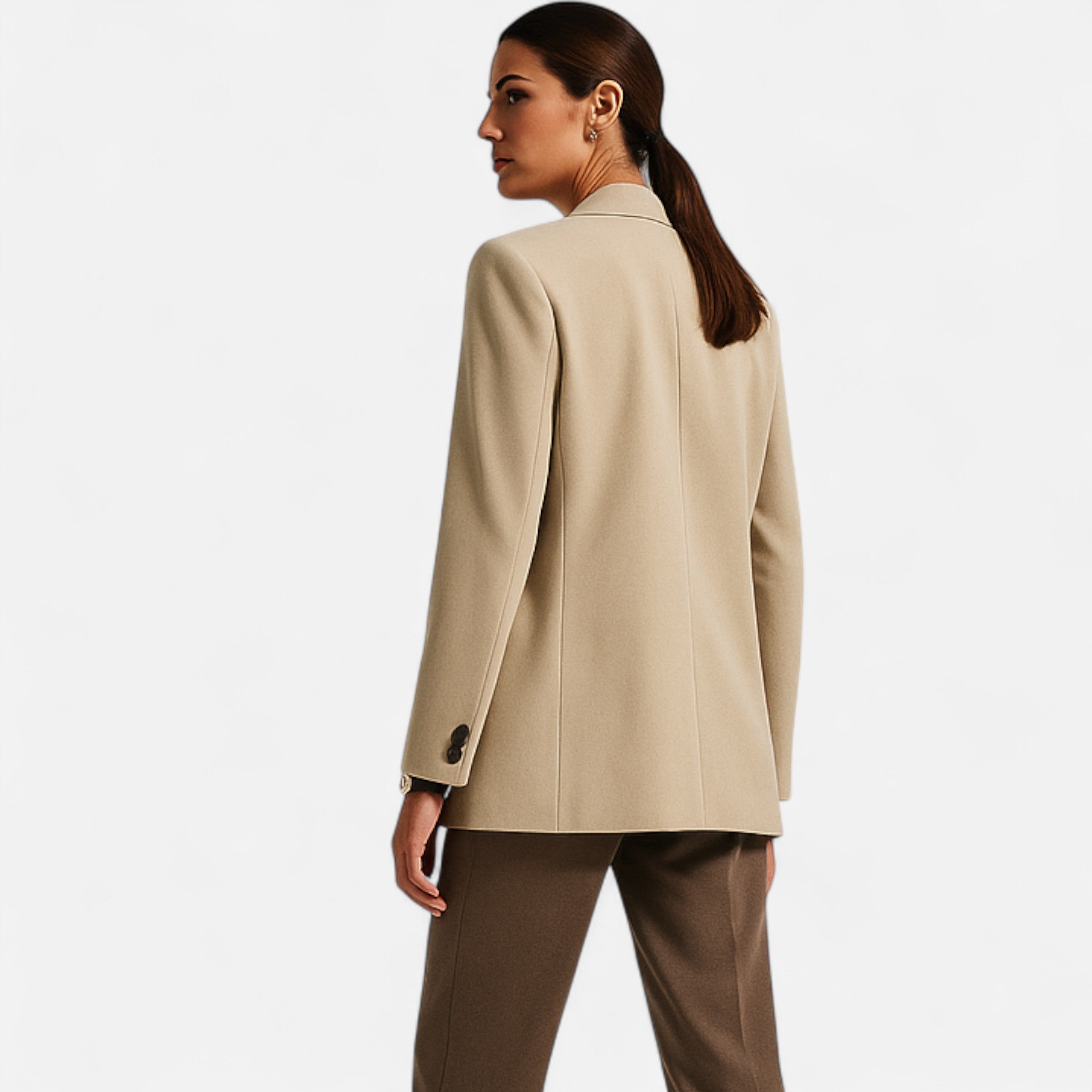 Women Double-Breasted Vintage Blazer Coat