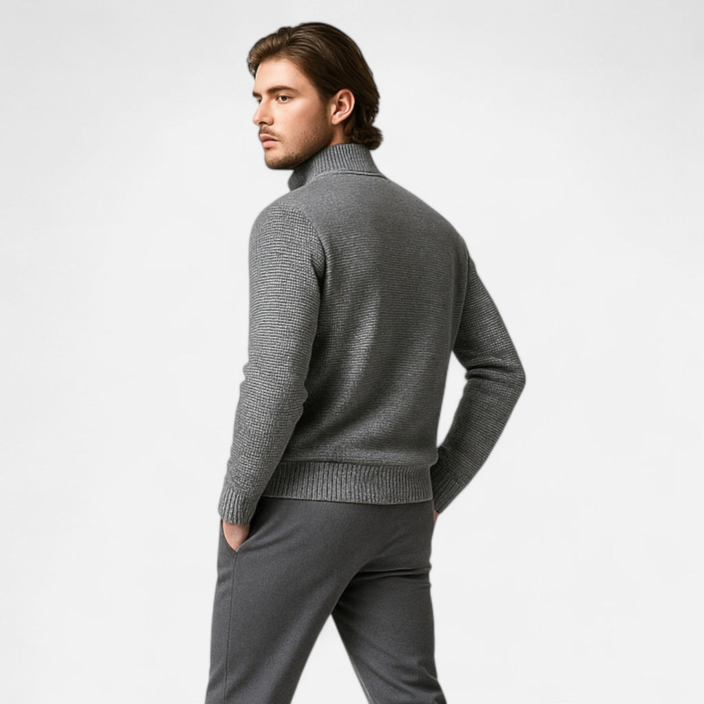 Men's Fleece Patchwork Stand-Collar Jacket