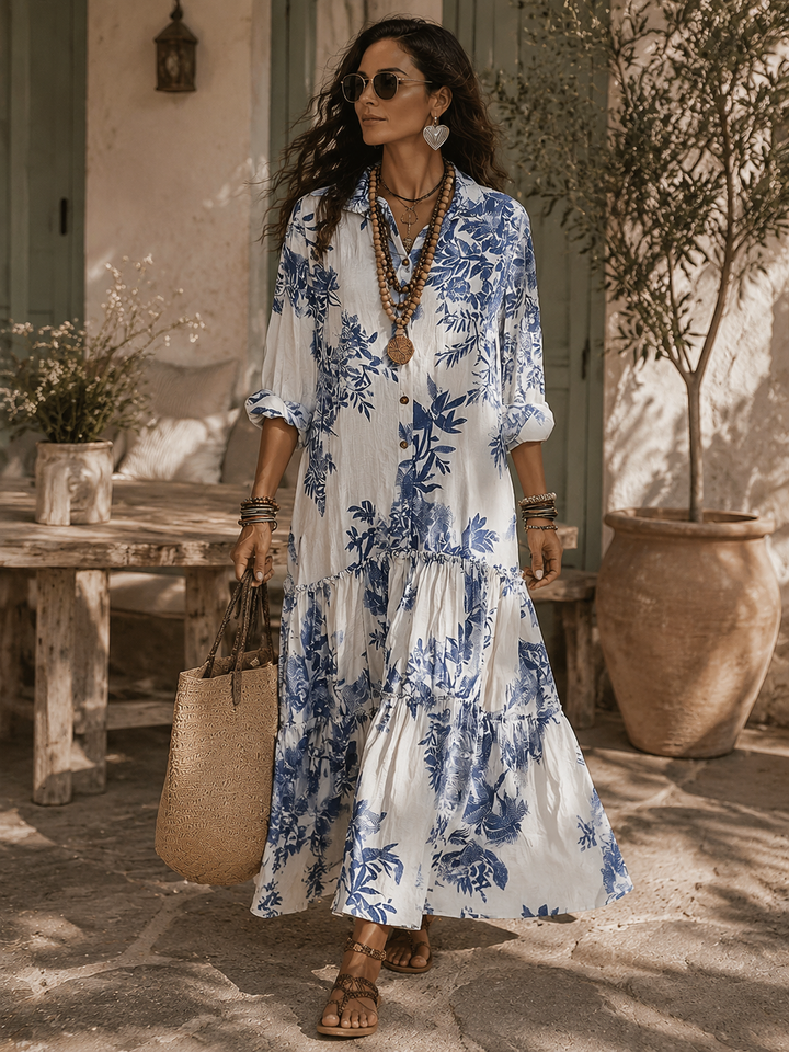 Bohemian Floral Tiered Maxi Dress