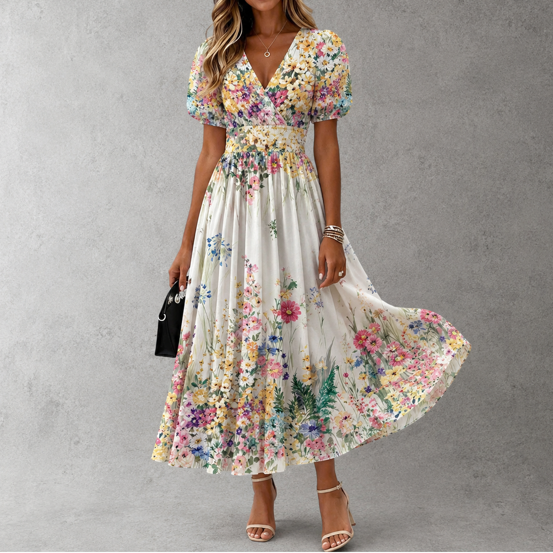 Floral Short Sleeve Maxi Dress
