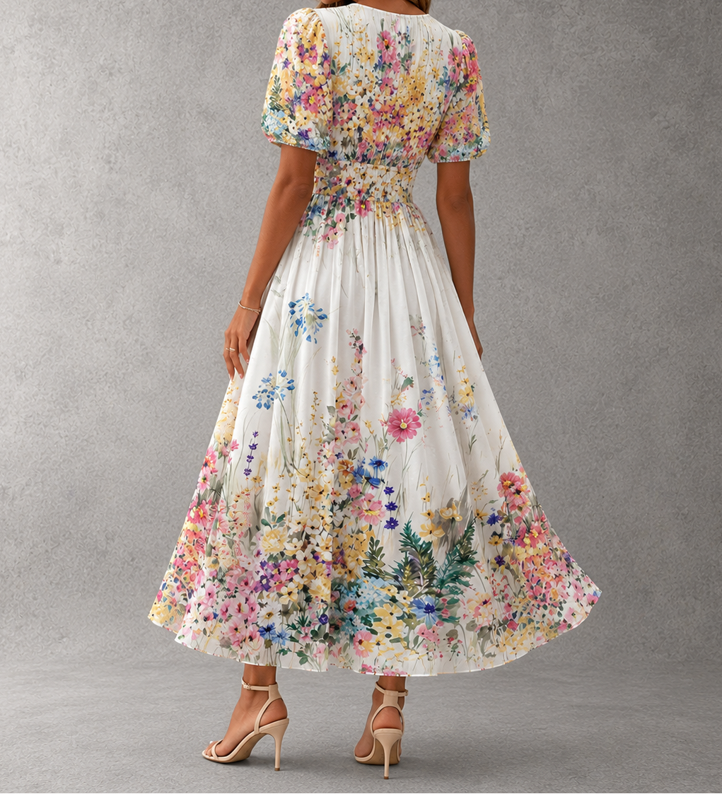 Floral Short Sleeve Maxi Dress