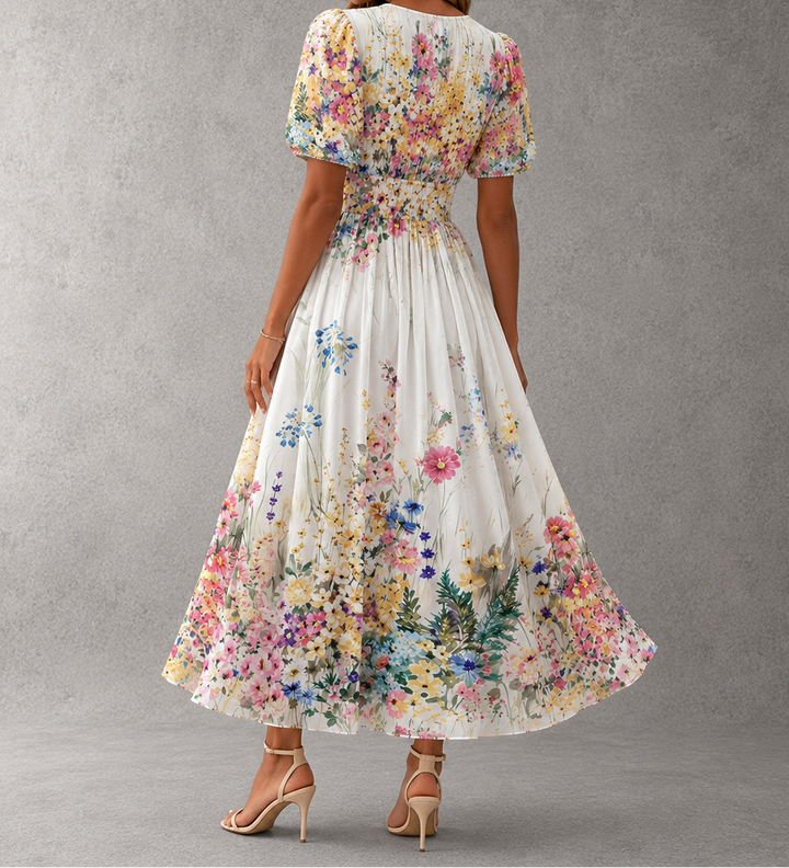 Floral Short Sleeve Maxi Dress