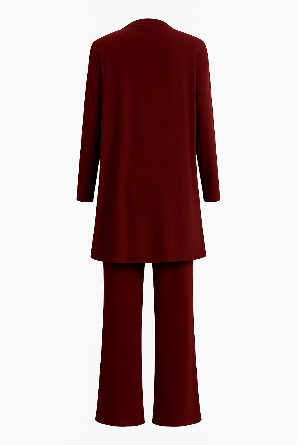 Conjunto de tres piezas: cárdigan y pantalones de pierna ancha