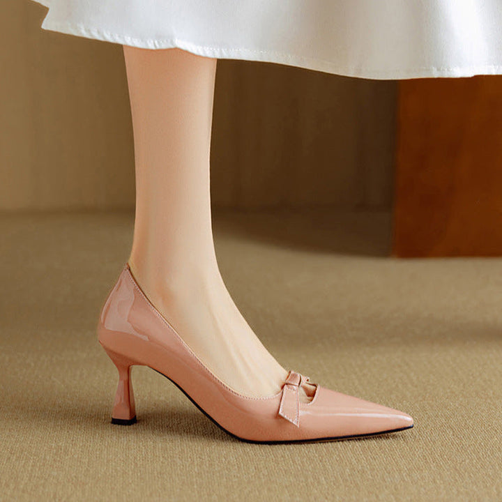 Bow Detail Kitten Heel Pumps