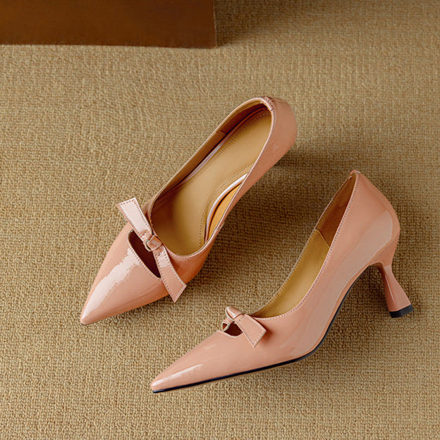 Bow Detail Kitten Heel Pumps