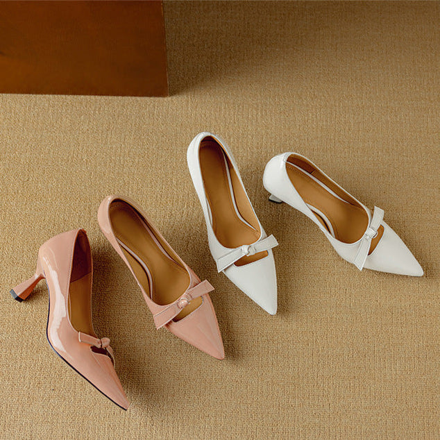 Bow Detail Kitten Heel Pumps