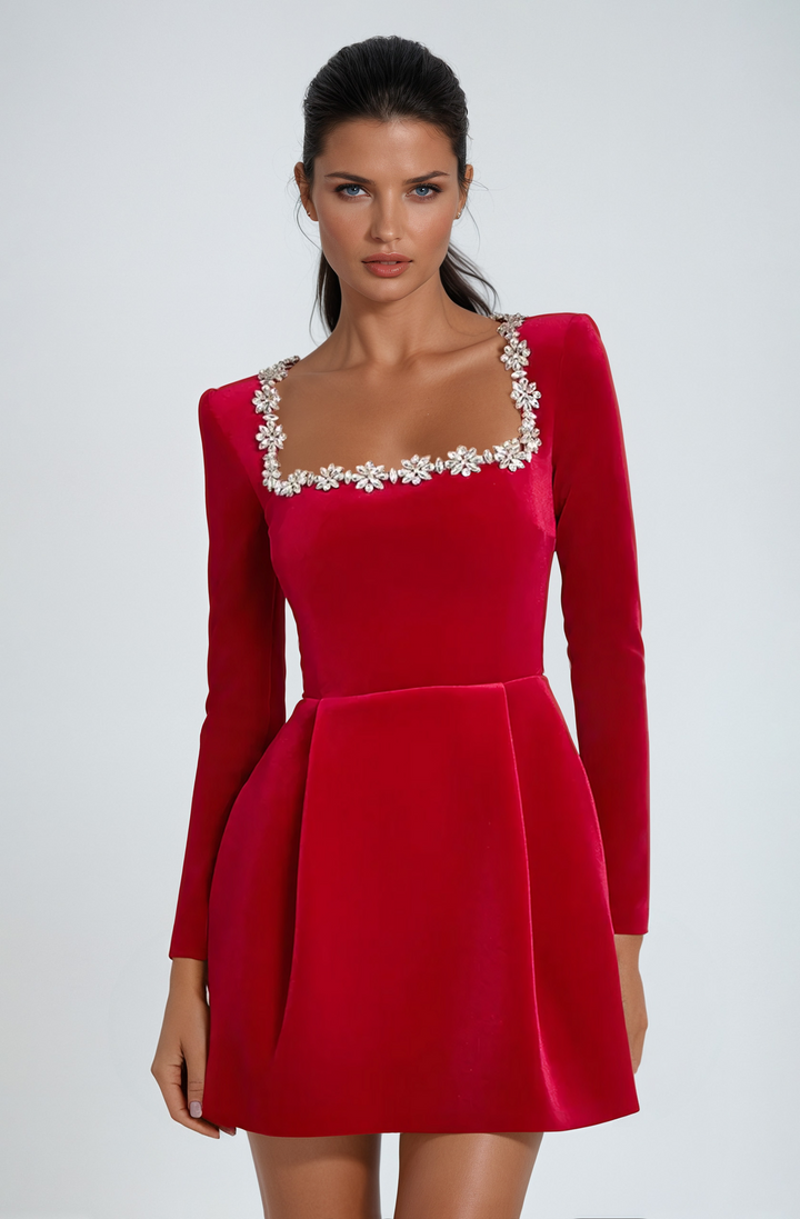 Sophisticated Occasion Mini Dress with Elegant Drape