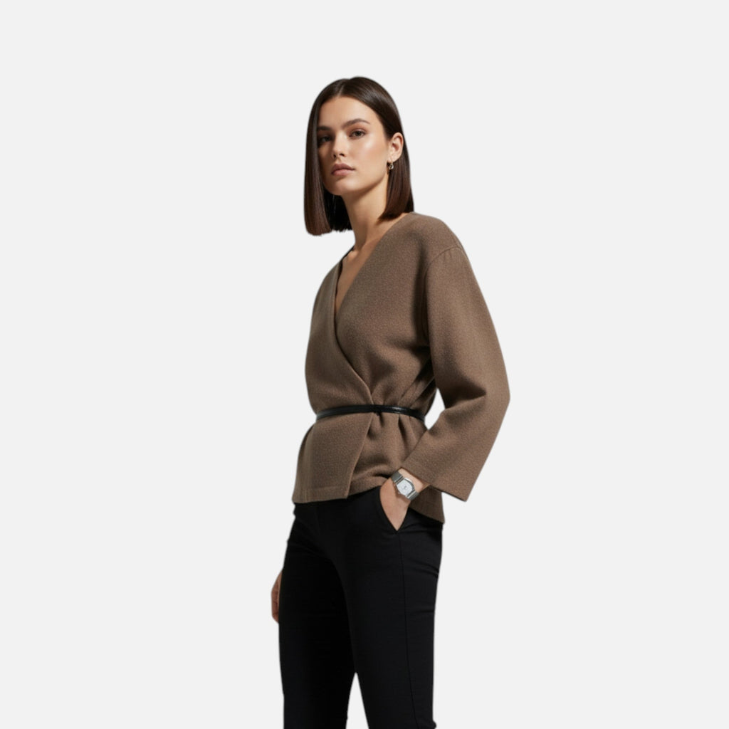 Women's Belted Wrap Sweater