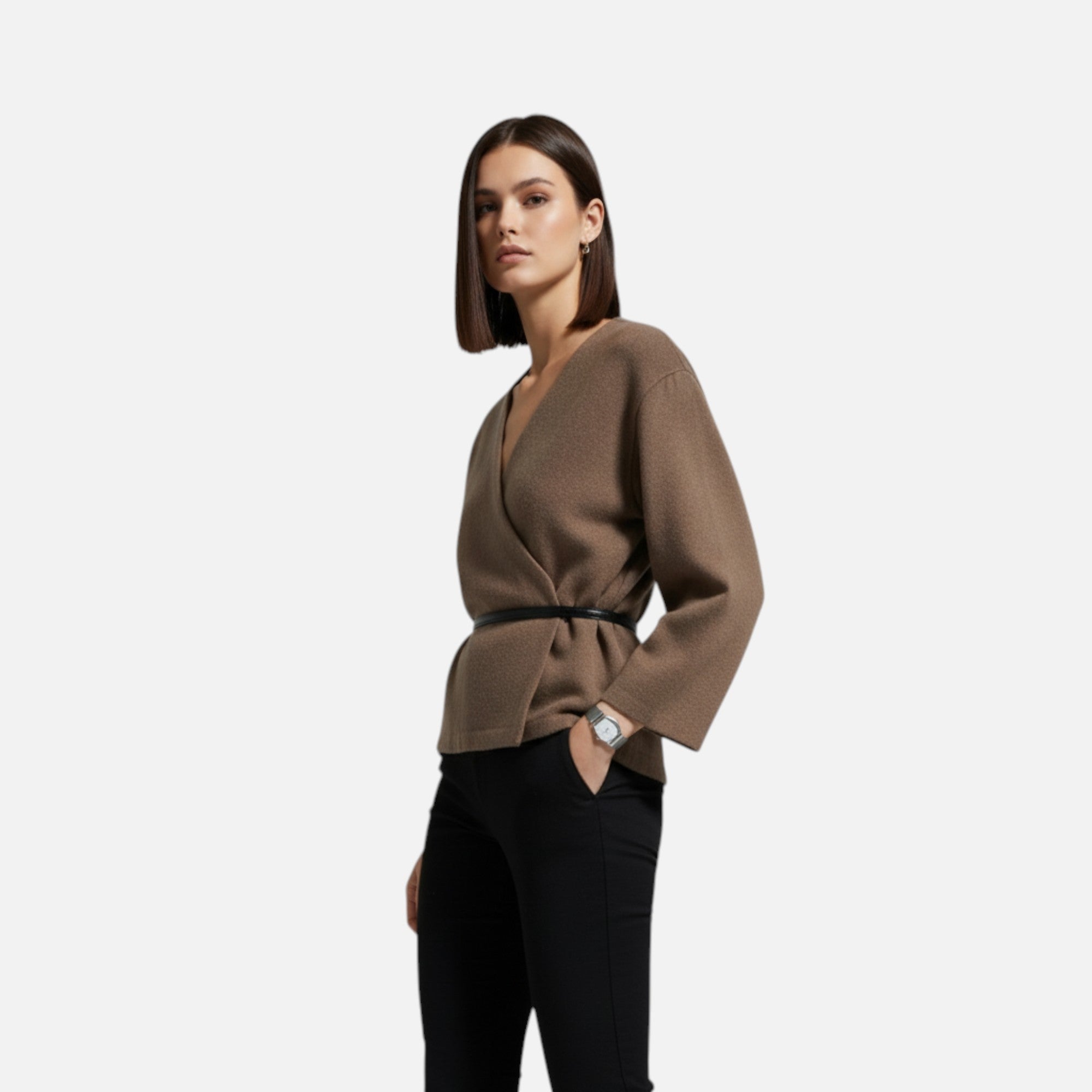 Women's Belted Wrap Sweater