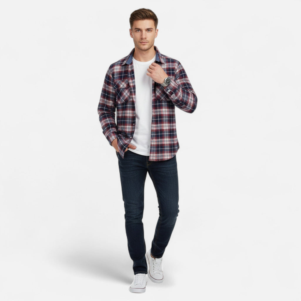 Men's Oversized Lightweight Flannel Shirt Jacket