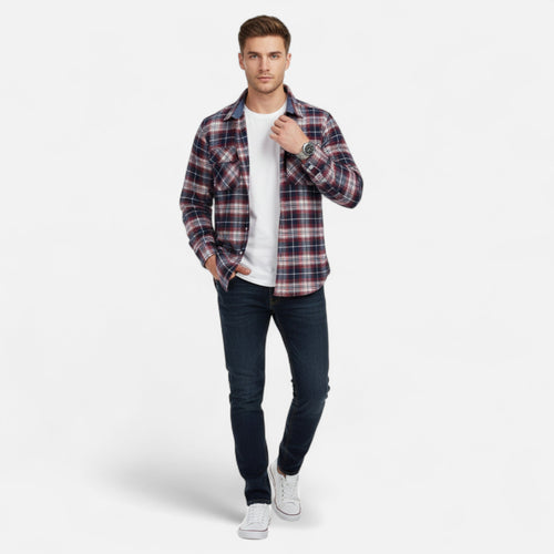 Men's Oversized Lightweight Flannel Shirt Jacket