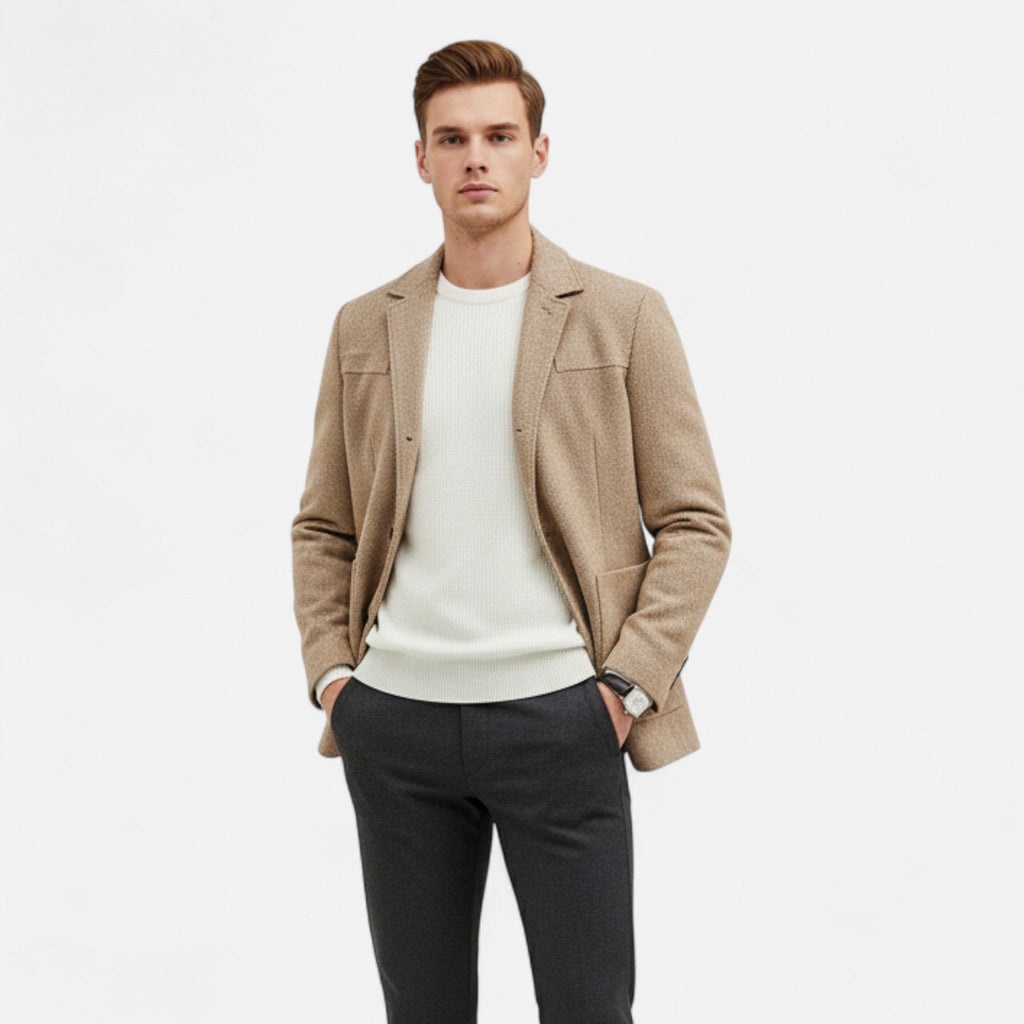 Men's Wool Blend Business Lapel Jacket