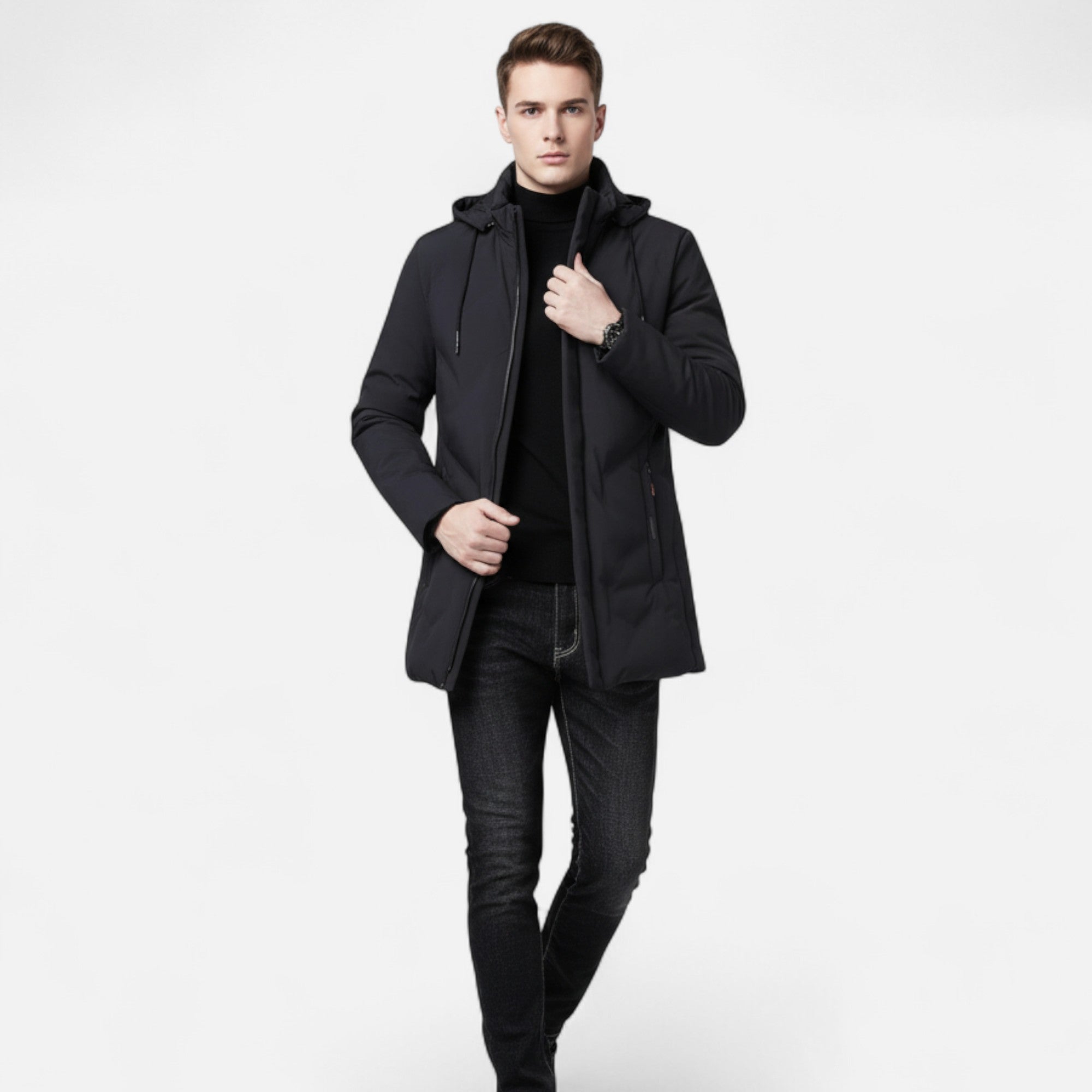 Men's Hooded Cotton-Blend Parka