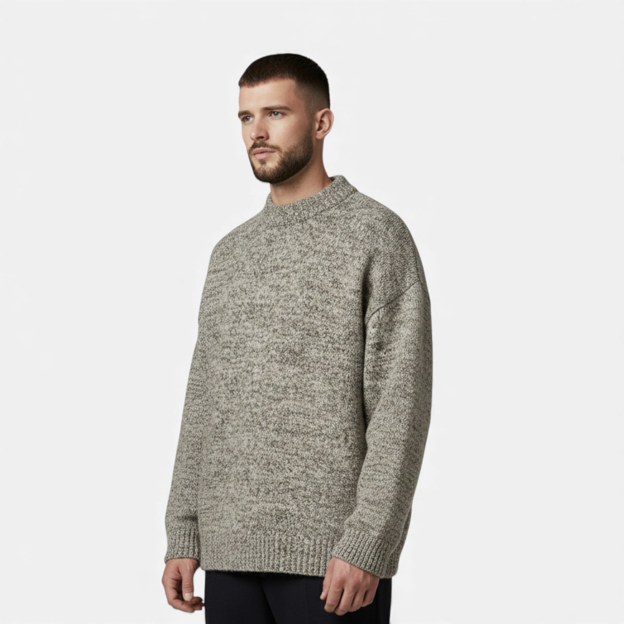 Men's Wool-Effect Crew Neck Sweater