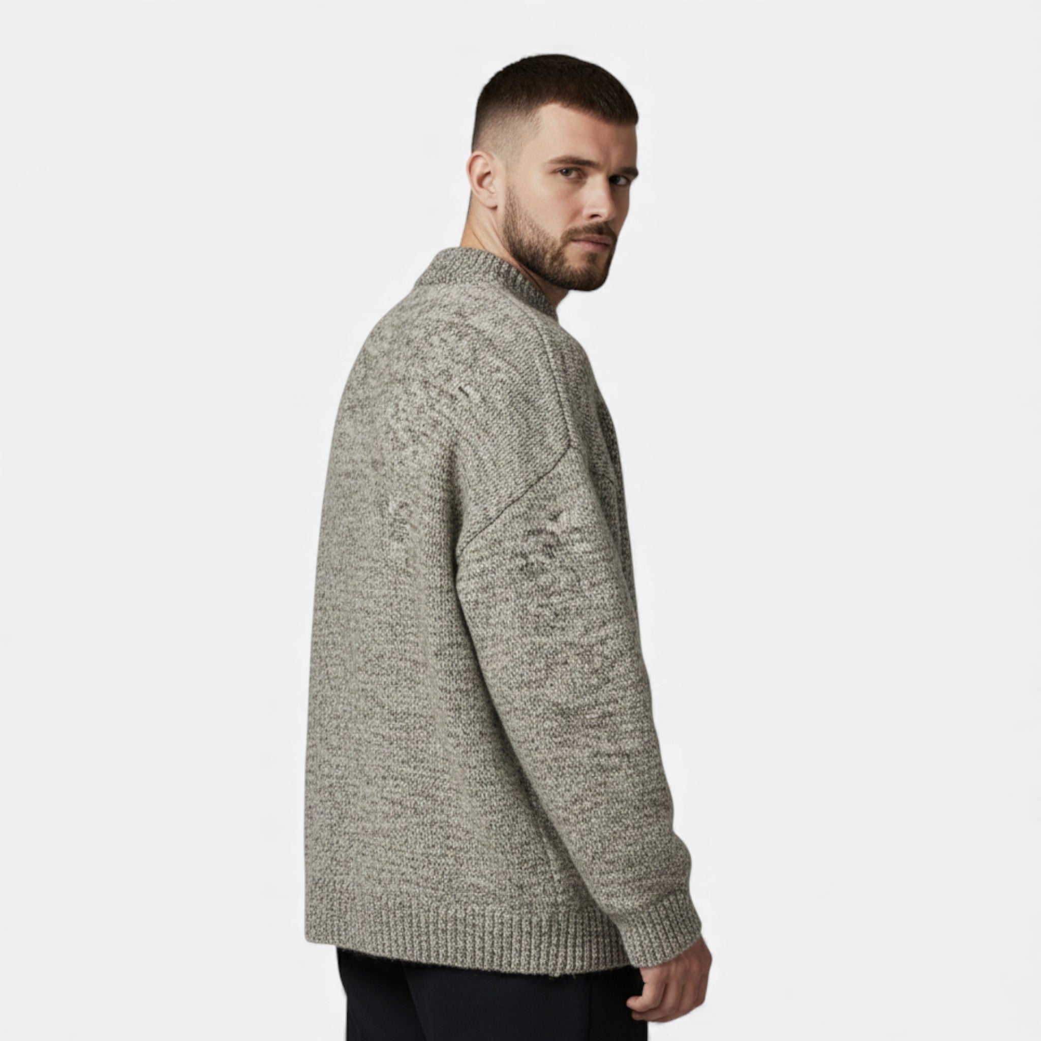 Men's Wool-Effect Crew Neck Sweater