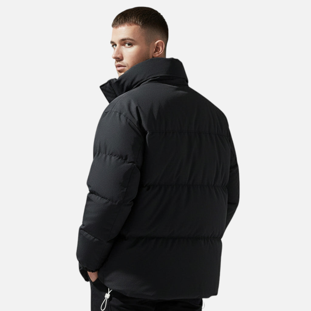 Men's Oversized Windproof Jacket with Stand Collar