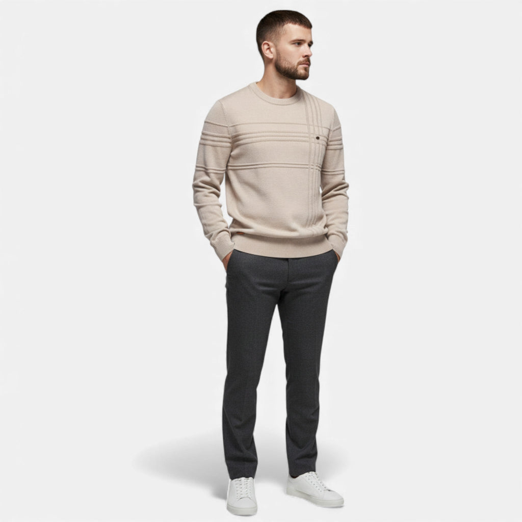 Men's Slim Fit Structured Knit Sweater