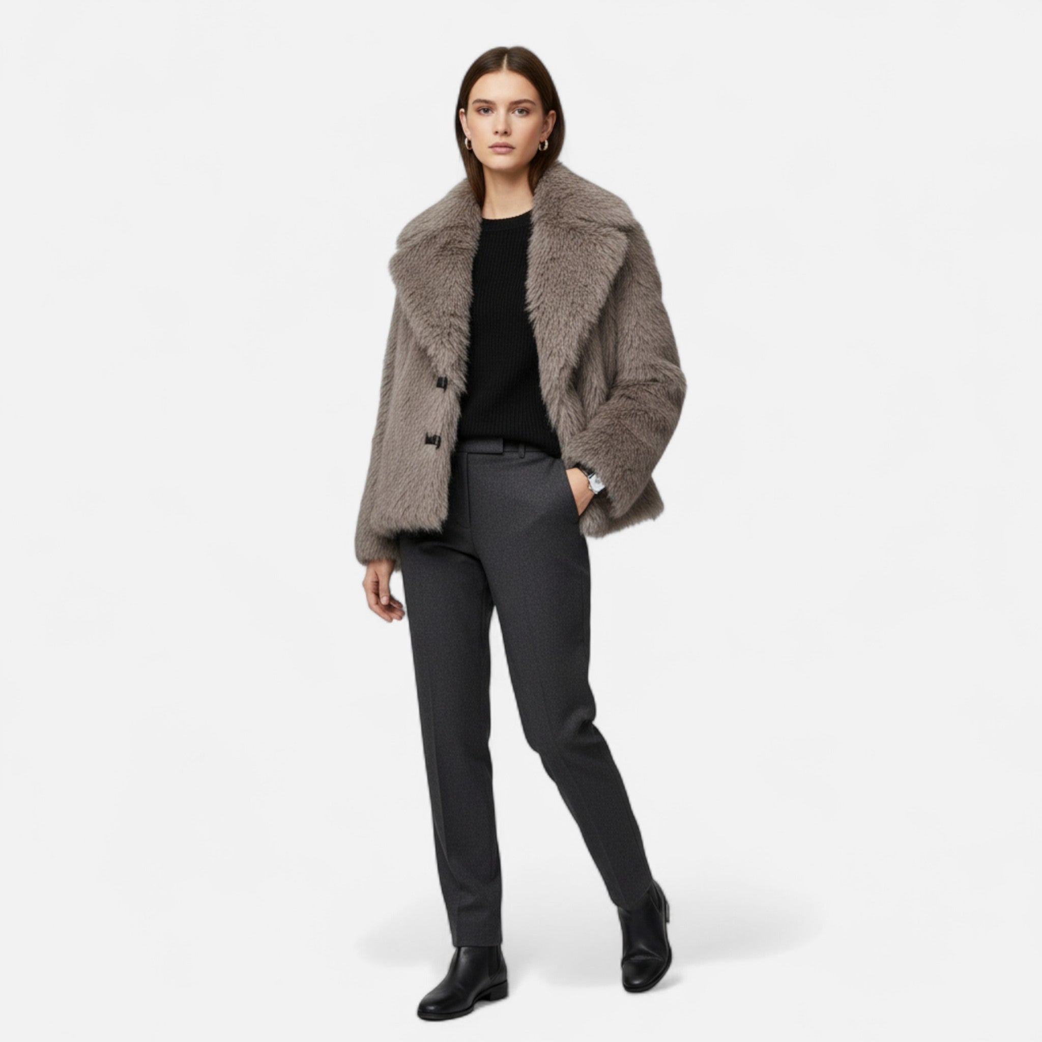 Women's Faux Fur Coat Winter Street Elegance