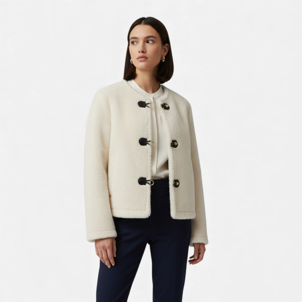 Women's Faux Fur Toggle Button Jacket