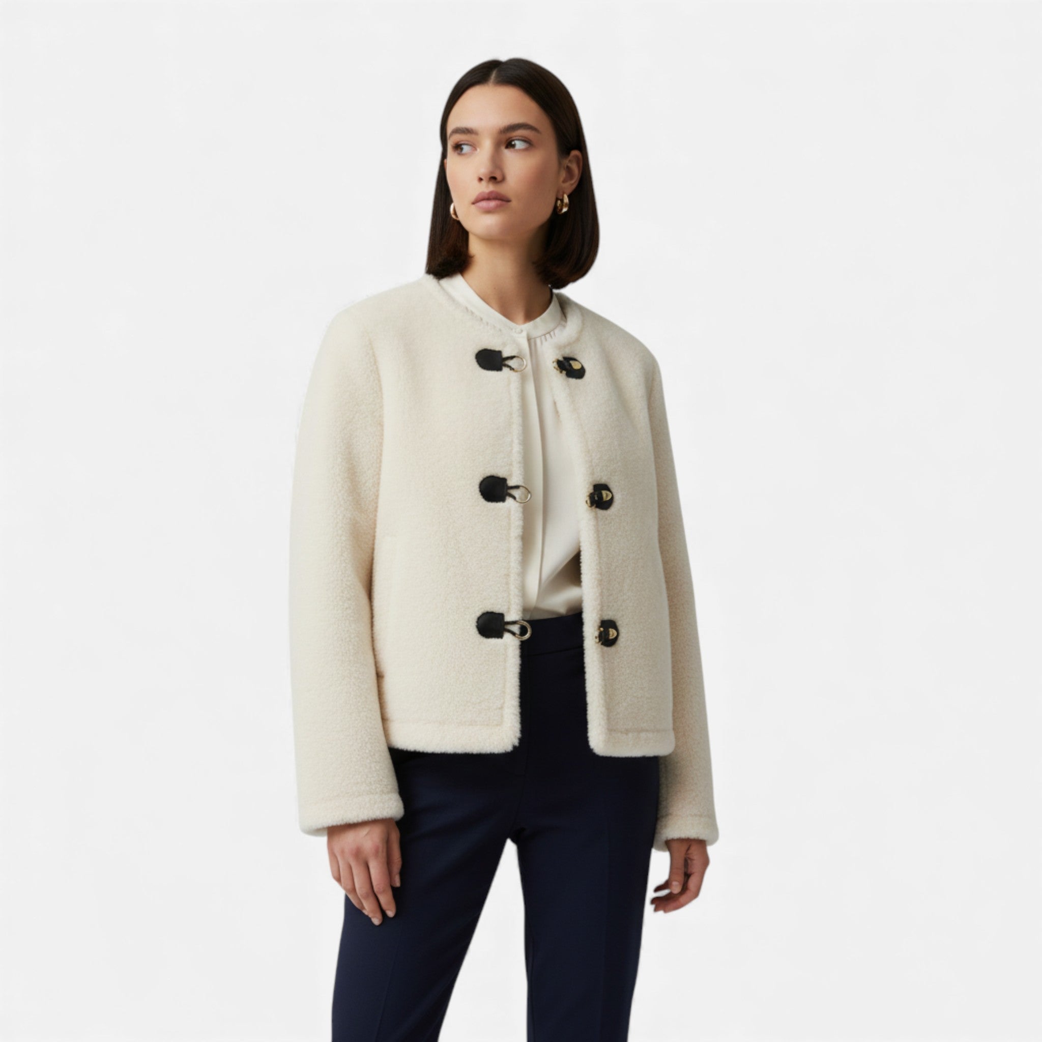 Women's Faux Fur Toggle Button Jacket