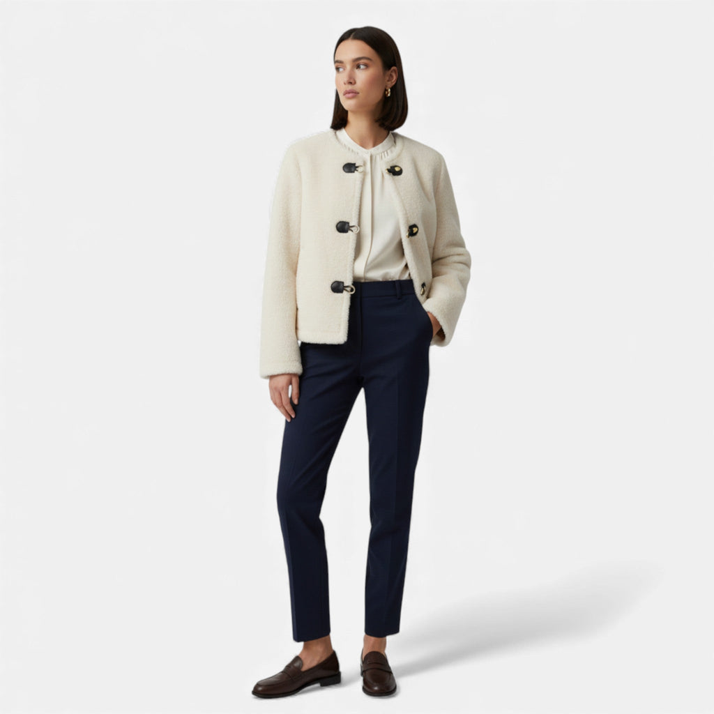 Women's Faux Fur Toggle Button Jacket