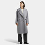 Women’s Double Pocket Wool Blend Winter Coat