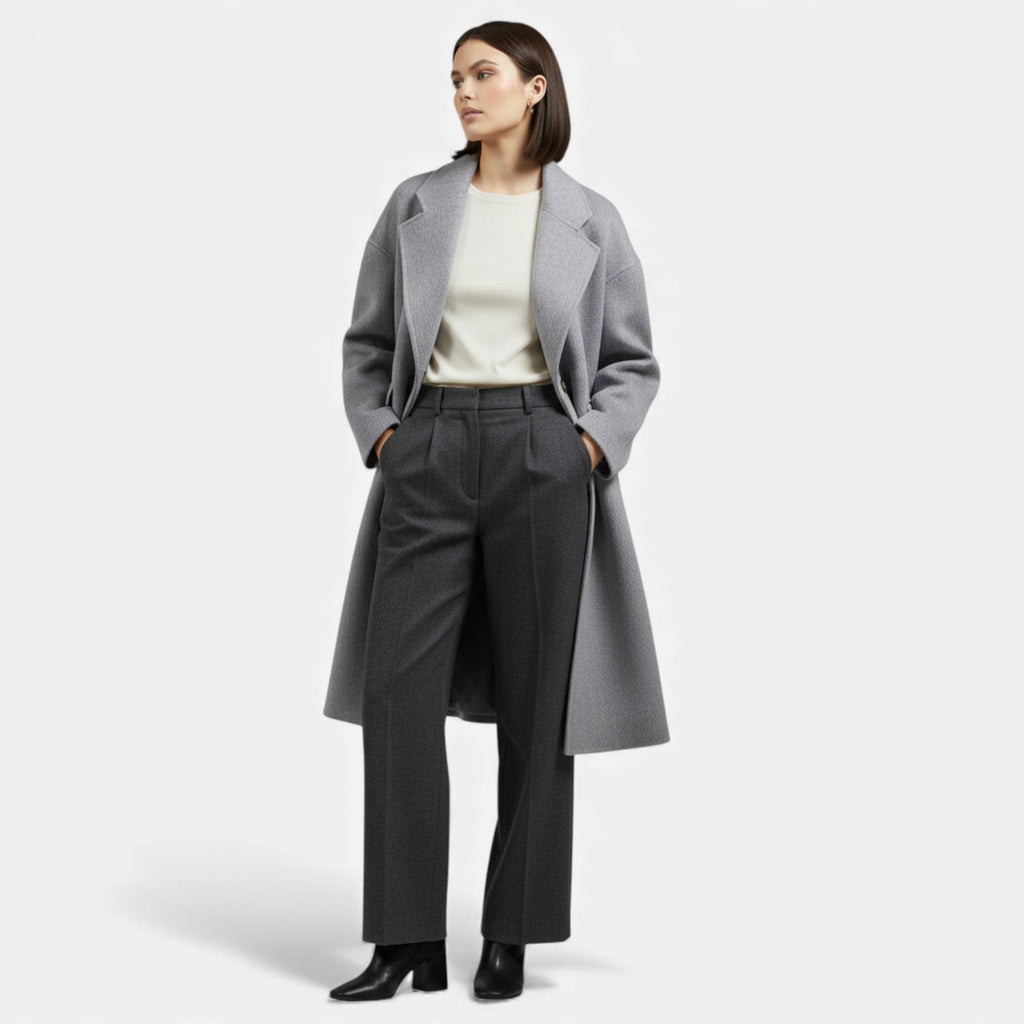 Women’s Double Pocket Wool Blend Winter Coat