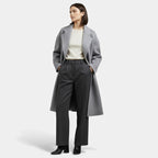 Women’s Double Pocket Wool Blend Winter Coat