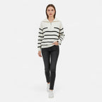 Women's Striped Polo Sweater