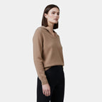 Women's Wool Knitted V-Neck Hoodie