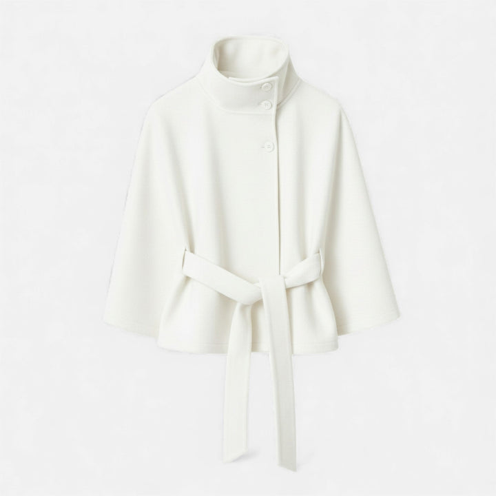 Cappotto mantella classico da donna sofisticato con cintura e taglio fluido