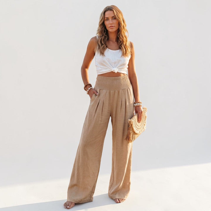 Lightweight Wide Leg Beach Trousers