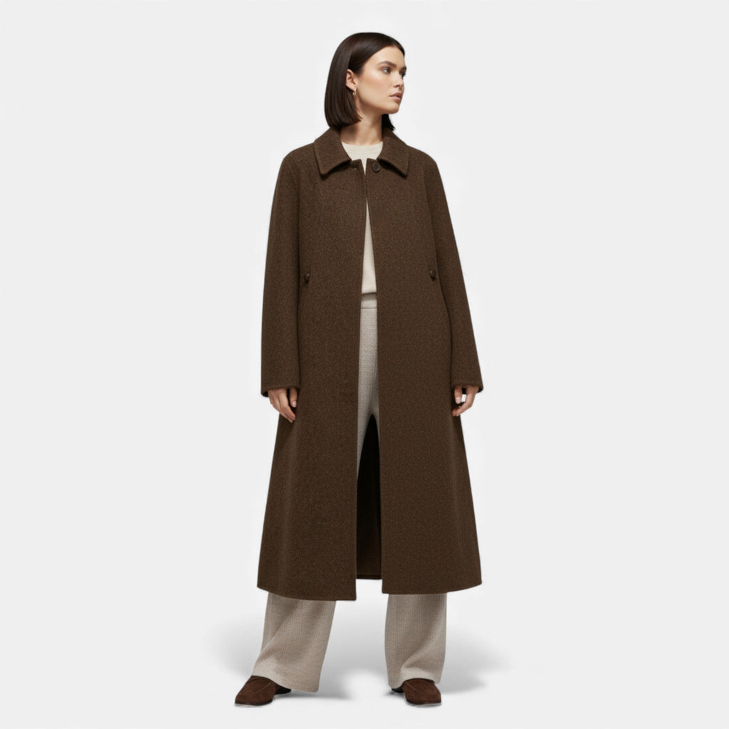 Women's Structured Long Wool Blend Winter Coat