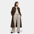 Women's Structured Long Wool Blend Winter Coat